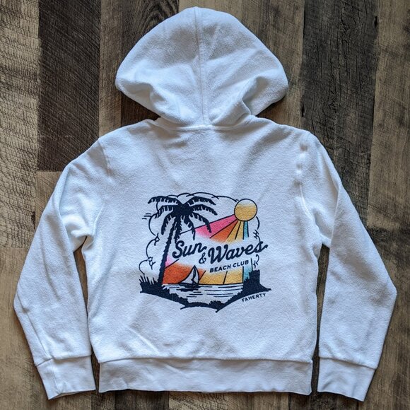 Faherty Beach Fleece Zip Hoodie White - Picture 4 of 8